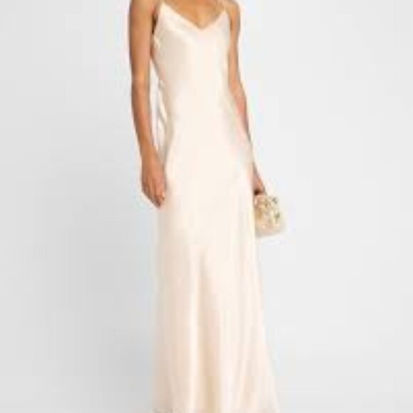 NWT L'AGENCE Serita Silk Gown in Cream Size 4 - Picture 1 of 13